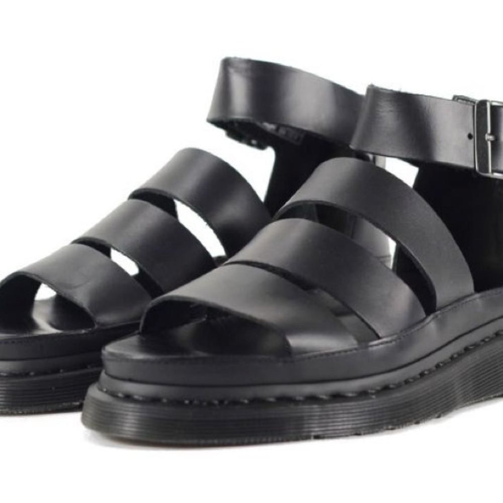 Dr. Martens Black Strappy Leather Sandals